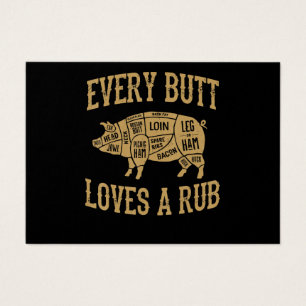 Cartes De Visite Chaque Beurre Aime Un Bon Rub Drôle Porc BBQ