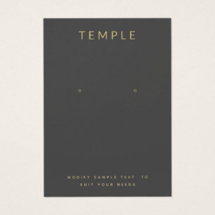 Cartes De Visite Charcoal Grey Ajoutez votre logo Earring Display C