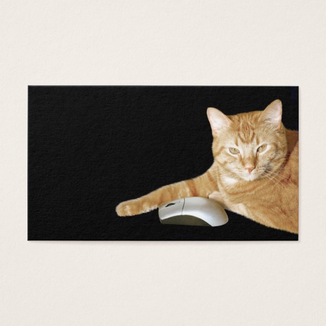 Cartes De Visite Chat avec souris d'ordinateur (Devant)