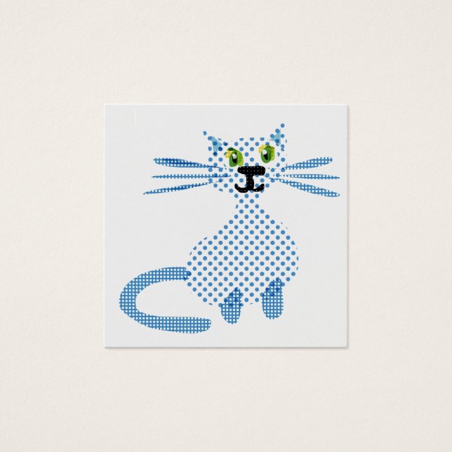 Cartes De Visite chat bleu (Devant)