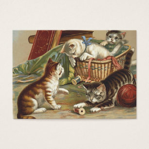 Cartes De Visite Chat curieux de PIÈCE EN T