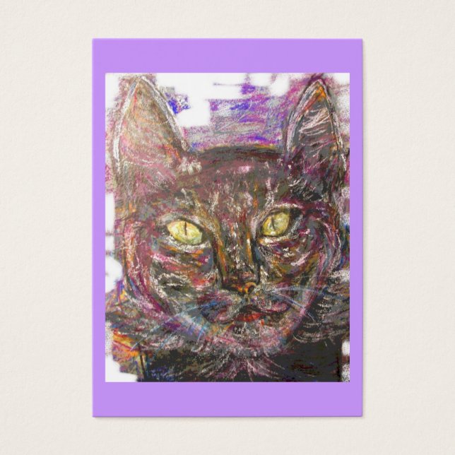 Cartes De Visite chat grec coloré (Devant)