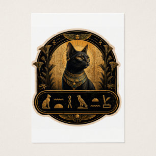 Cartes De Visite Chat noir égyptien antique Bastet Hiéroglyphes St