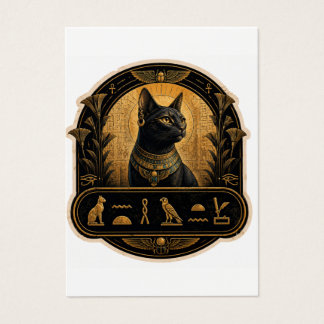 Cartes De Visite Chat noir égyptien antique Bastet Hiéroglyphes St