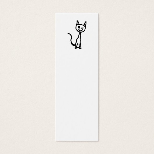 Cartes De Visite Chat Noir, En Train D'Aspirer. (Devant)