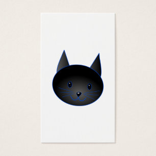 Cartes De Visite Chat noir mignon. Illustration de bande dessinée