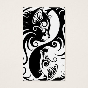 Cartes De Visite Chats blancs et noirs de Yin Yang