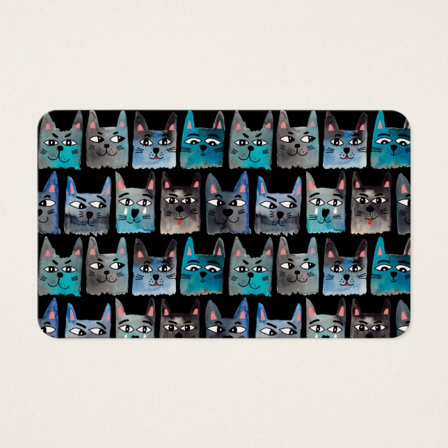 Cartes De Visite Chats bleus (Devant)