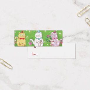 Cartes De Visite Chats de Noël mignons en forme de dessin animé ave