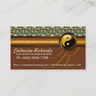 Cartes de visite chauds d'or de Reiki Yin Yang de