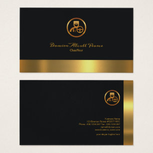 Cartes De Visite Chauffeur créatif Élégant de la colonne d'or de Sh