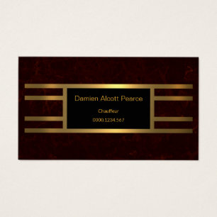 Cartes De Visite Chauffeur Ritzy Unique Élégant Rouge Grunge