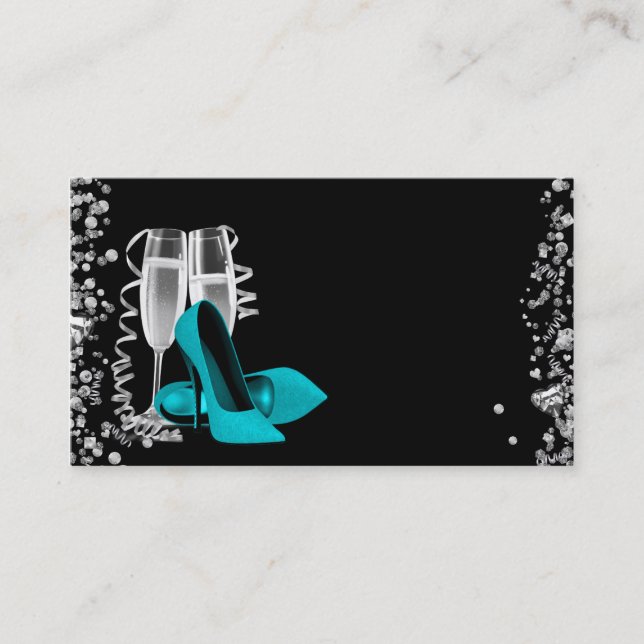 Cartes de visite Chaussure à talon haut bleu sarce (Devant)