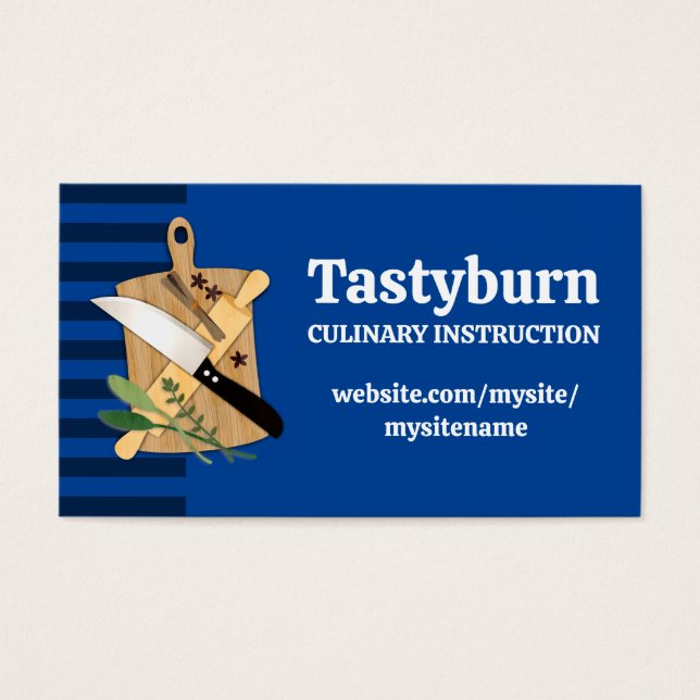 Cartes De Visite chef couteau roulette planche à découper cuisine c (Devant)