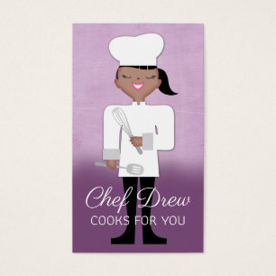 Cartes De Visite Chef femme afro-américaine noire cuisine