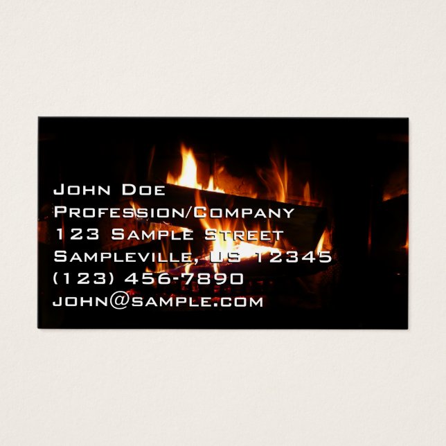 Cartes De Visite Cheminée Chaleureuse Photographie de scène hiverna (Devant)