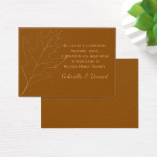 Cartes De Visite Chêne automne feuille Mariage Charity Favoriser ca
