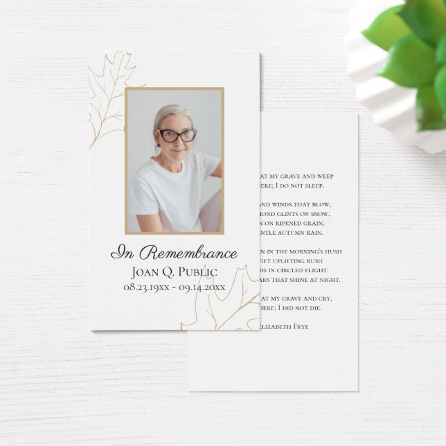 Cartes De Visite Chêne d'automne Service funéraire Feuille (Bureau)