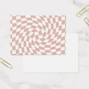Cartes De Visite Chèques Retro Dusty Rose rose sable À damiers