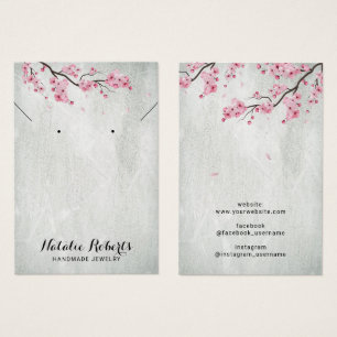 Cartes De Visite Cherry Blossom Floral Jewelry Earring Display