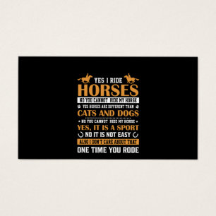 Cartes De Visite Cheval Art Oui I Ride Chevaux