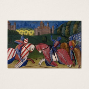 Cartes De Visite Chevaliers jouant l'illustration de combat médiéva