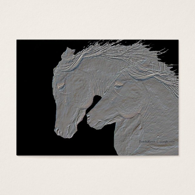 Cartes De Visite Chevaux d'argent à l'apparence intégrée (Devant)