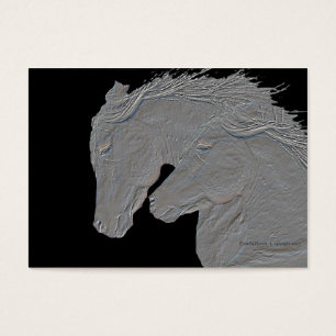 Cartes De Visite Chevaux de relief d'argent de regard