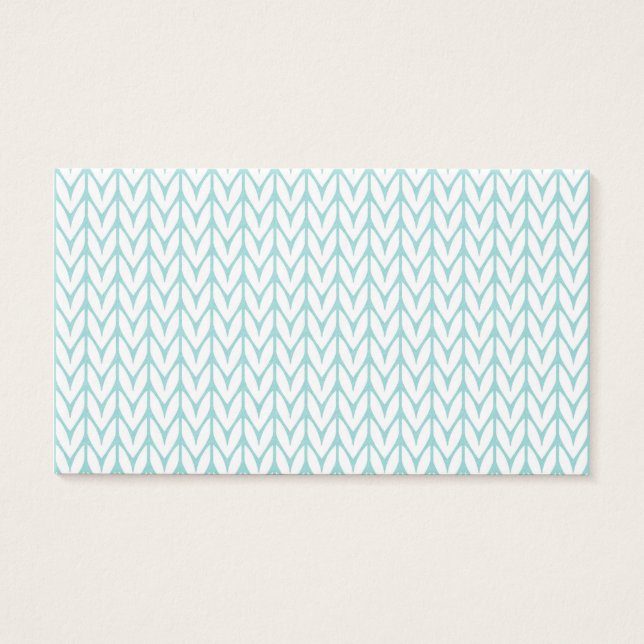 Cartes De Visite Chevrons Knit Motif à la menthe légère personnalis (Devant)