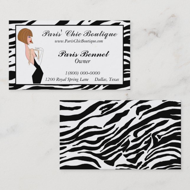 Cartes de visite Chic Boutique (Devant / Derrière)
