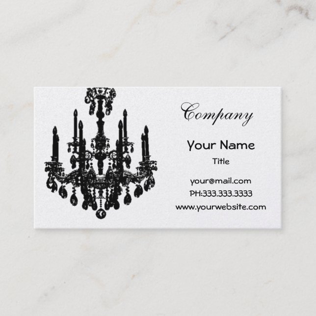 Cartes de visite chic de lustre (Devant)