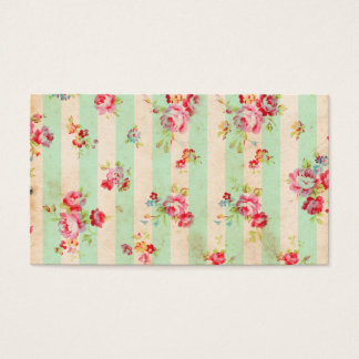 Cartes De Visite Chic Fille Rouge Vert Rose   Motif