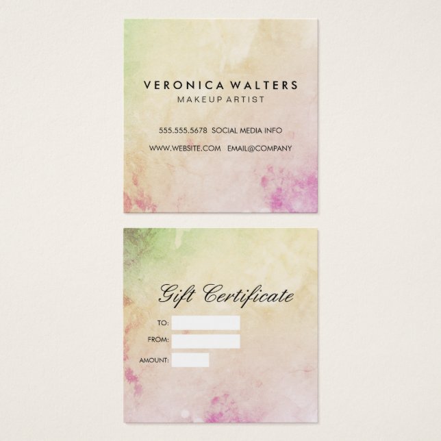 Cartes De Visite Chic Grunge Colorée (Devant & derrière)