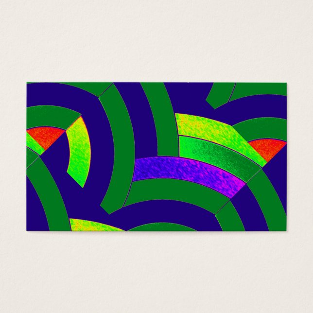 Cartes De Visite chic modern stylish green/navy chevrons (Devant)