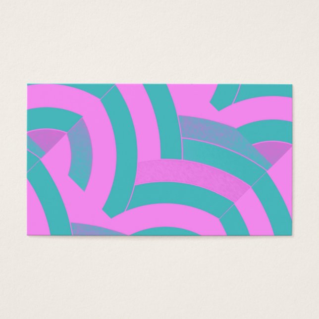 Cartes De Visite chic modern stylish pink/green chevrons (Devant)