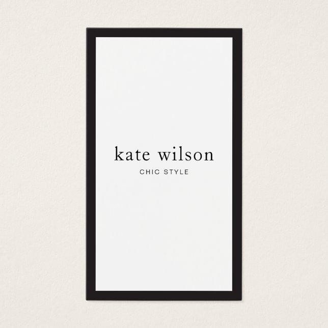 Cartes De Visite Chic moderne noir blanc professionnel (Devant)