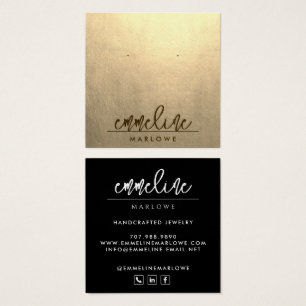 Cartes De Visite Chic Platinum minimaliste Noir Boucles d'oreille B