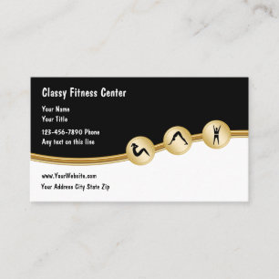 Cartes de visite chics de centre de fitness