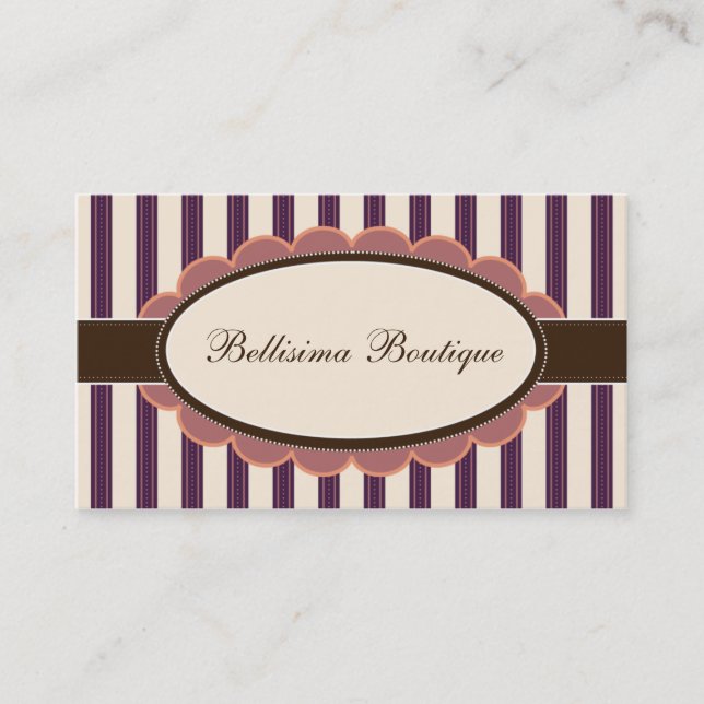 Cartes de visite chics de concepteur de boutique : (Devant)