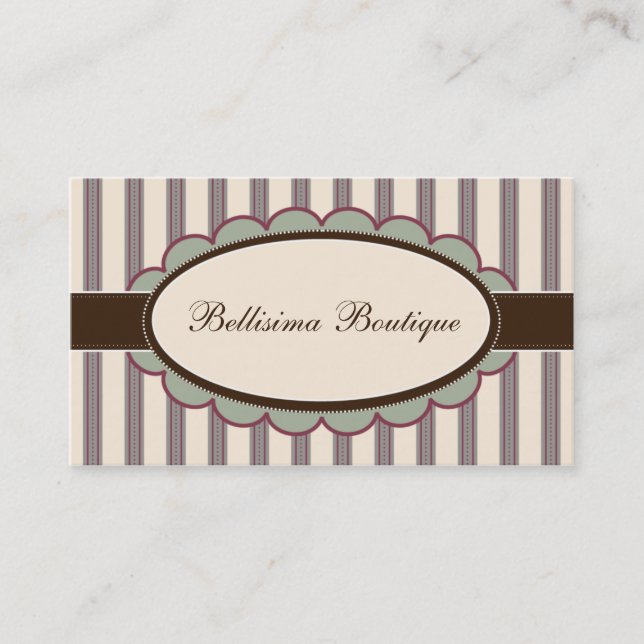 Cartes de visite chics de concepteur de boutique : (Devant)