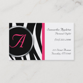 Cartes de visite chics de monogramme de baie