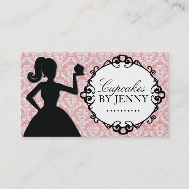 Cartes de visite chics de silhouette de petit (Devant)