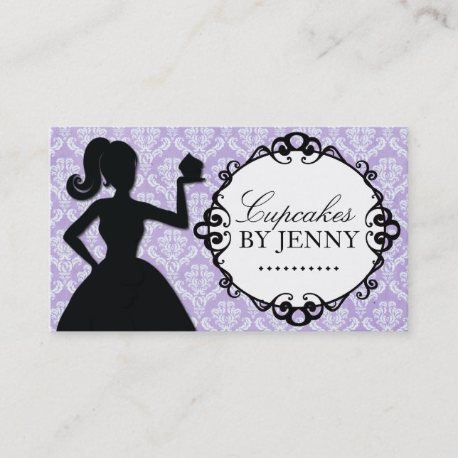 Cartes de visite chics de silhouette de petit (Devant)