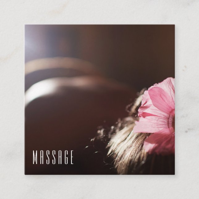 Cartes de visite chics de thérapie de massage (Devant)