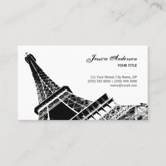 Cartes de visite chics français de Tour Eiffel