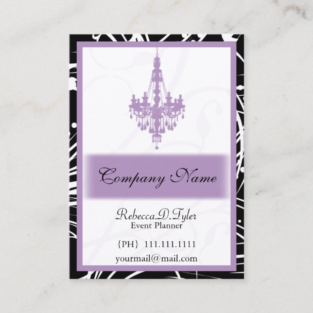 cartes de visite chics violets (Devant)