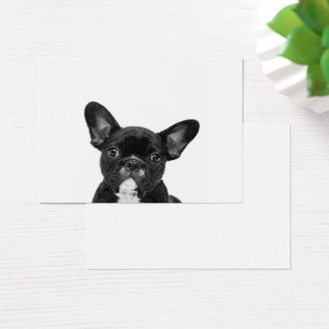 Cartes De Visite Chien adorable | Black French Bulldog Face (Bureau)