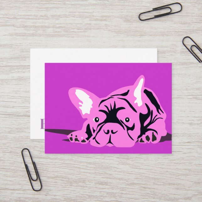 Cartes de visite Chien Bouledogue Français (Devant/Arrière en situation)