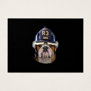Cartes De Visite Chien de taureau anglais grognon portant un casque