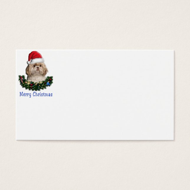Cartes De Visite Chien Shih-Tsu articles de Noël (Devant)